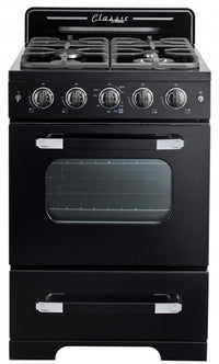 Cuisinière à gaz Classic Rétro par Unique de 24 po à convection - UGP-24CR B