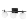 Lumière de coiffeuse Vivaldi de Dainolite avec fini noir mat et 3 ampoules