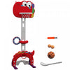 Panier de basketball Qaba 5 en 1 pour tout-petits, hauteur reglable de 1,34 a 1,52 m, avec jeux de soccer, de golf et de lancer d'anneaux. Cadeau d'anniversaire ideal pour les enfants de 3 a 6 ans (garcons et filles). Utilisation interieure. Couleur : rouge.