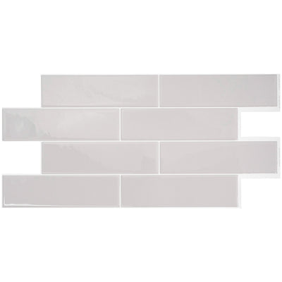 Smart Tiles Peel and Stick 2-Sheet 23 x 11 Backsplash - Oslo Grey|Dosseret Smart Tiles peler et coller 23 x 11, 2 feuilles - Oslo Grey