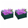 Outsunny Lot De 2 Pieces Parterre De Fleur Carre Potager De Jardin Jardinieres Bac A Fleurs 8 Panneaux Modulables En Acier Dim. 23.5\"l X 23.5\"l X 12\"h Vert