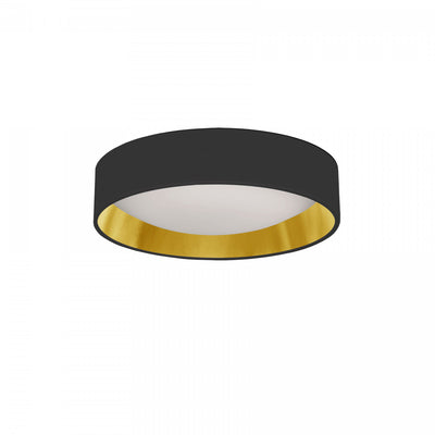 Dainolite Cfled Flush Mount 11" Black/Gold Shade Lamp|Plafonnier affleuré Cfled de Dainolite de 11 po avec abat-jour noir et doré