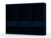 Armoire contemporaine moderne Mulberry 36\" en bleu minuit - Ensemble de 3