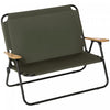 Outsunny Chaise pliante double chaise de camping pour 2 personnes chaise d'exterieur portable avec accoudoir en bois pour la peche et les voyages verte