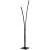 Lampe à pied Vincent de Dainolite en acrylique blanc qui diffuse la lumière, avec fini noir mat et ampoule de 34 W