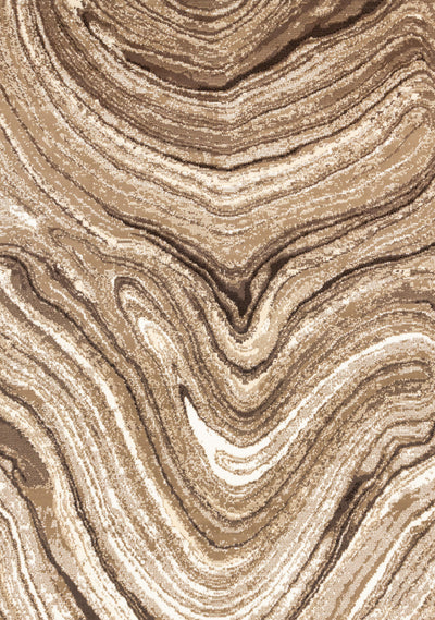 Forte Brown Cream Soothing Waves Area Rug - 7'9" x 10'6"|Carpette Forte brune et crème à motif de vagues apaisantes - 7 pi 9 po x 10 pi 6 po