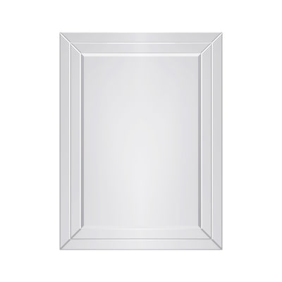 Clamp 30 Inch All-Glass Rectangular Double Beveled Mirror In Chrome | Clamp Miroir Rectangulaire Tout Verre à Double Biseau de 30 Pouces en Chrome