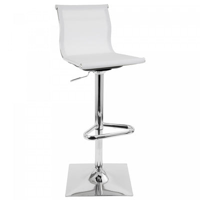 LumiSource Mirage Fabric Contemporary Adjustable Barstool with Swivel - White|Tabouret bar pivotant réglable contemporain Mirage en tissu - blanc
