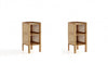 Table d’appoint chic industriel Versailles en naturel - Lot de 2
