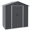 Outsunny Abri De Jardin En Metal De 6,5x3,5 Pi, Grand Batiment De Stockage Exterieur Avec Doubles Portes Coulissantes Et 4 Aerations, Gris Fonce