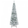 Homcom Sapin De Noel Fin Artificiel De 6 Pi Avec Base En Acier Et Neige