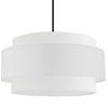 Luminaire suspendu Priya de Dainolite de 30 po de diamètre avec abat-jour blanc, fini noir mat et 4 ampoules
