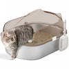 Stainless Steel Cat Litter Box With Lid, Steps, Scoop