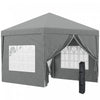 Outsunny 10'x10' Tente De Fete Exterieure Avec Sac De Transport, Gris Clair