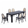 Ensemble de salle a manger moderne industriel chic Paragon et Rockaway 7 pieces en noir et gris