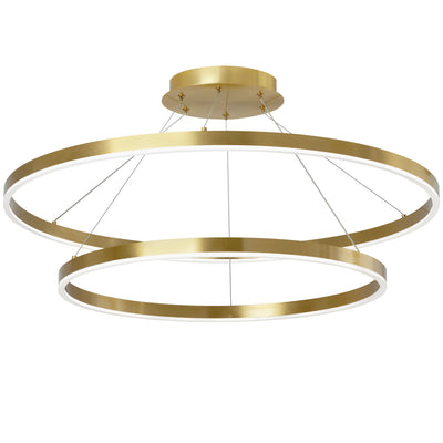 Dainolite Circulo Chandelier 97w Aged Brass Finish White Acrylic Diffuser Lamp|Lustre Circulo de Dainolite en acrylique blanc qui diffuse la lumière, avec fini laiton vieilli et ampoule de 97 W