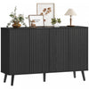 HOMCOM Buffet moderne cannele avec etageres reglables, noir