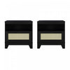 Table de nuit Sheridan style milieu du siecle 56 cm en noir (1 tiroir) - Lot de 2