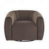 Vela Fauteuil Club Moderne en Velours Pivotant a Coque, Noir, Brun Fonce