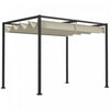 Outsunny Pergola De Patio 10' X 7' Avec Auvent Retractable, Blanc Creme