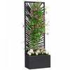 Outsunny Lit de jardin sureleve avec ecran de confidentialite mural, noir