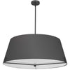 Luminaire suspendu Preston de Dainolite de 33 po de diamètre avec abat-jour en tissu noir, fini noir mat et 4 ampoules