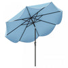 Parasol de patio Costway 9 pieds a deux niveaux de style marche avec manivelle et 8 baleines, marine