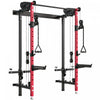 Soozier Rack de Musculation Pliable, Rack Multifonction avec Barre de Traction, Rouge