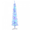 Homcom Sapin De Noel Artificiel 7 Pi Avec Lumieres Del Colorees, Blanc