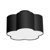 Petit plafonnier affleuré Phlox de Dainolite avec abat-jour noir et blanc, fini noir mat et 3 ampoules