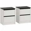 HOMCOM Ensemble de 2 Tables de Nuit, Tables de chevet avec 2 Tiroirs, Blanc