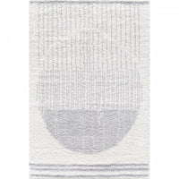 Carpette à poil long Paris crème à motif de cercles - 6 pi 7 po x 9 pi 6 po