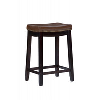 Tabouret Claridge de hauteur comptoir en similicuir et sans dossier - cognac