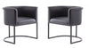 Chaise de salle a manger moderne mi-siecle en cuir vegetalien et metal noir Cosmopolitan - Lot de 2