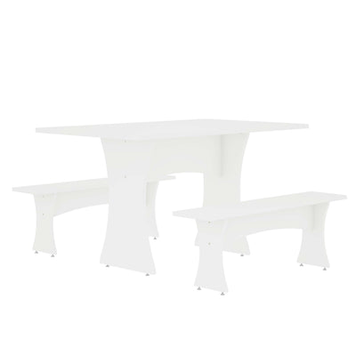 Coney Mid-Century Modern 3-Piece Dining Set in White | Ensemble de salle a manger Coney style milieu du siecle, 3 pieces, blanc