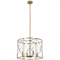 Lustre Calah de Dainolite avec fini laiton antique et 4 ampoules incandescentes