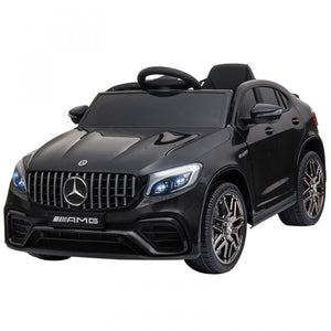 Voiture Jouet Pour Enfants Aosom 12v Avec Telecommande, Coupe Mercedes Benz Amg Glc63s, 2 Vitesses, Avec Musique, Lumiere Electrique, Noir