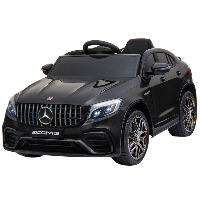 Voiture Jouet Pour Enfants Aosom 12v Avec Telecommande, Coupe Mercedes Benz Amg Glc63s, 2 Vitesses, Avec Musique, Lumiere Electrique, Noir