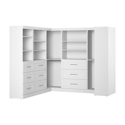 Bestar Pur 161 W Walk-In Closet Organizer System - White|Système d’organisateur de pièce-penderie Pur de Bestar de 161 po (L) - blanc