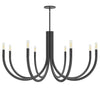 Lustre Wand de Dainolite avec fini noir mat et 8 ampoules