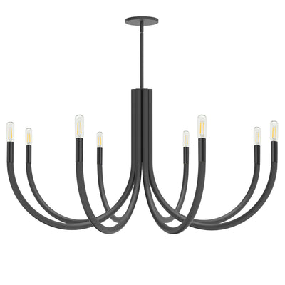 Dainolite Wand 8 Light Chandelier Matte Black Lamp|Lustre Wand de Dainolite avec fini noir mat et 8 ampoules