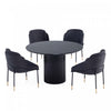 Ensemble de salle a manger moderne industriel chic Flor et Hathaway 5 pieces, noir