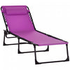 Chaise Longue Pliante D'exterieur Outsunny Pour Le Camping, La Randonnee, Violette
