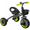 Qaba Tricycle Pour Enfants Filles Et Garcons De 2 A 5 Ans, Velo Pour Tout-petits Avec Siege Reglable, Panier, Cloche, Noir