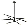 Grand lustre Wand de Dainolite avec fini noir mat et 8 ampoules