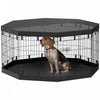 Pawhut Parc Pour Chien, 8 Panneaux Pliables, Coussin Impermeable, Couverture Superieure Resistante Au Soleil, Cloture 30\" De Haut Pour Chiens Et Animaux De Taille Moyenne Et Petite