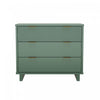 Commode contemporaine Elara 38\" en bois massif vert sauge (3 tiroirs)