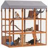 Catio de 205 cm de haut avec sol anti-evasion et nettoyage facile