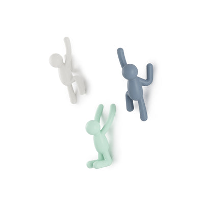 Umbra Buddy Wall Hooks - Grey and Green|Crochets muraux Buddy de Umbra - gris et verts
