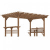 Outsunny Pergola Exterieure 14' X 10', Tonnelle En Bois Avec Comptoirs De Bar Et Bancs, Pour Jardin, Patio, Arriere-cour, Terrasse